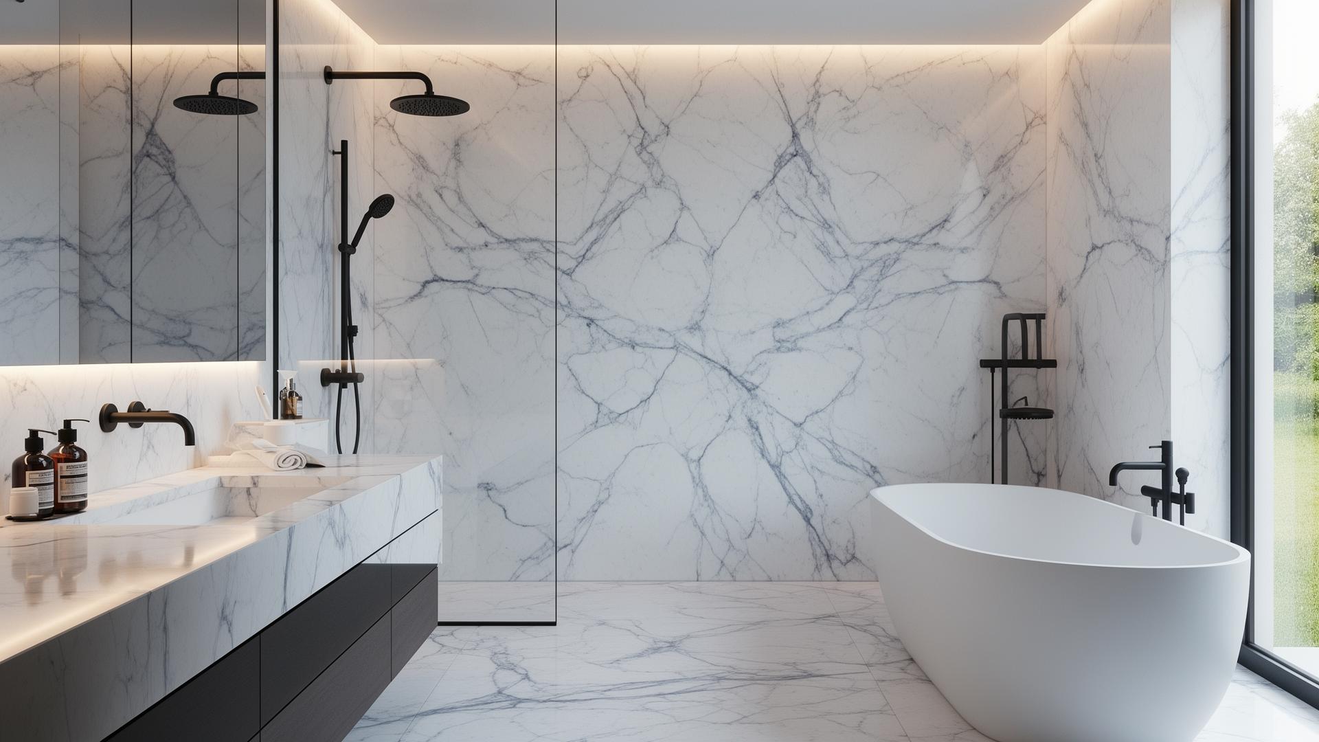 Bathroom featuring Suez quartz